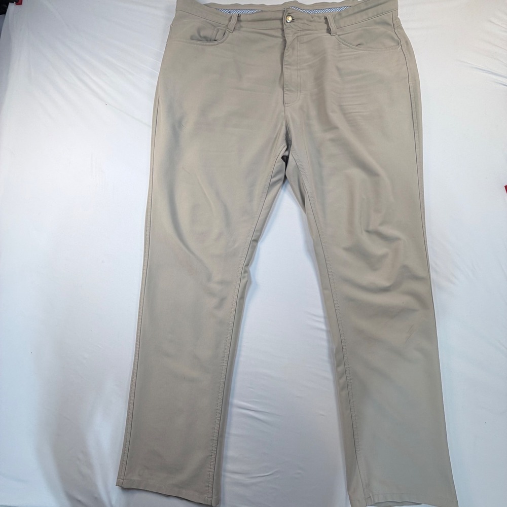 FootJoy Athletic Fit Golf Pants Mens 41x30 Khaki Stretch 5 Pocket Performance